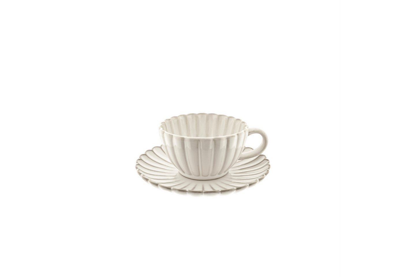 Almina Kaffeeservice Bloomy Kaffeetassen-Set mit Untertellern 220 ml aus Porzellan - 12-tlg (12-tlg), Porzellan, 12 Teile – Bild 2 von 5