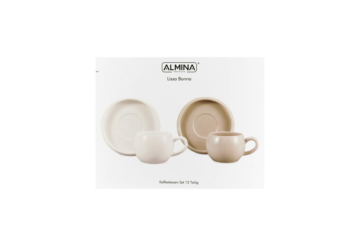 Almina Kaffeeservice Lissa Bonna Kaffeetassen mit Untertellern (12-tlg), 6 Personen, Porzellan, 12-teiliges-Set – Bild 5 von 5