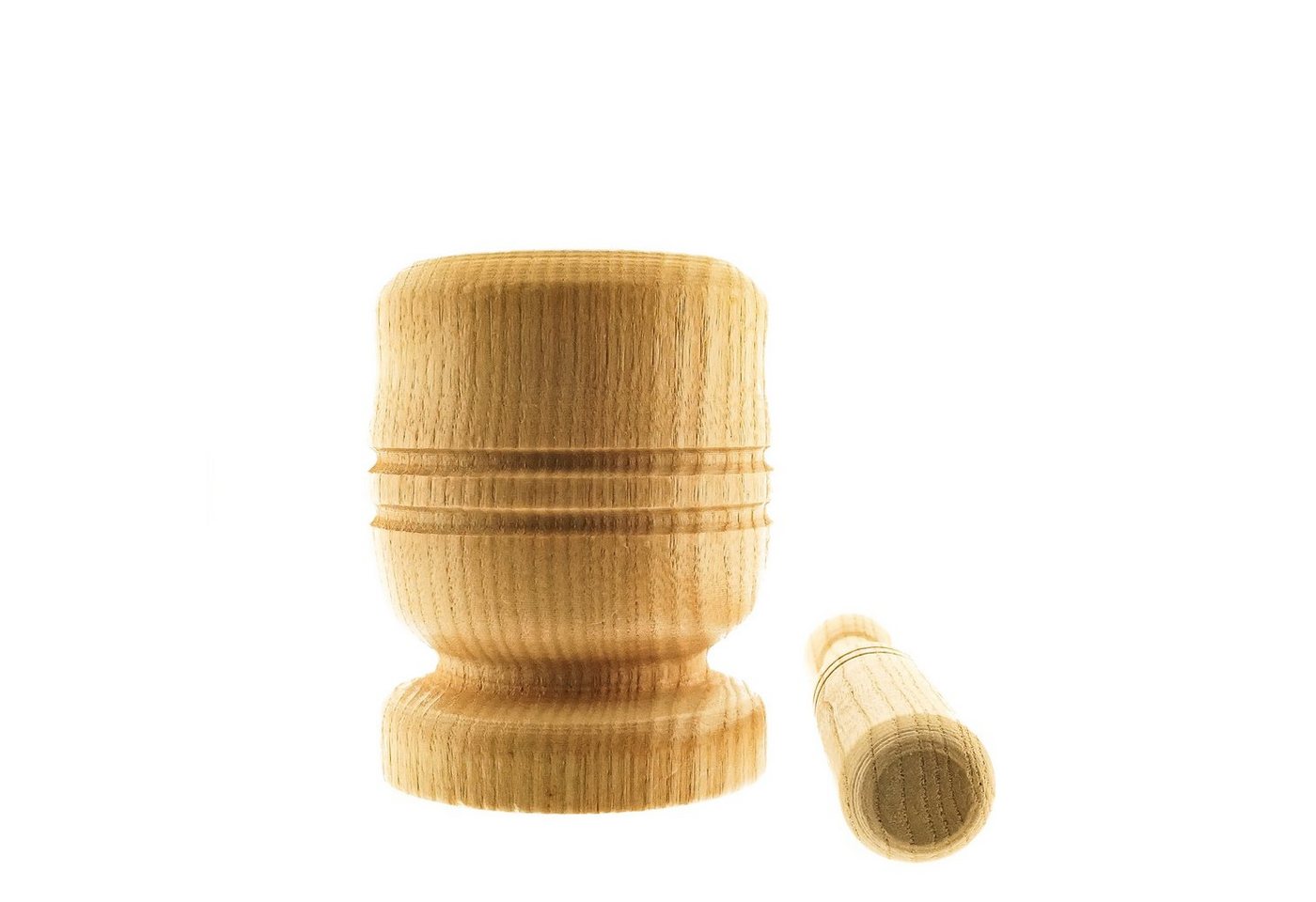 Almina Mörser Mörser & Stößel Set, Hölzerner Knoblauchstampfer, aus 100% Bambus – Bild 2 von 4