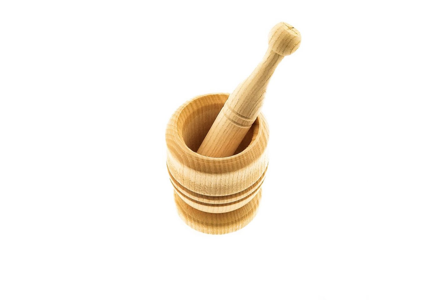 Almina Mörser Mörser & Stößel Set, Hölzerner Knoblauchstampfer, aus 100% Bambus – Bild 4 von 4