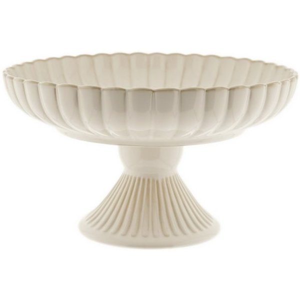 Almina Servierschale Bloomy Servierschale ø28 cm, mit Fuß & floraler Struktur, Porzellan, (1-tlg)
