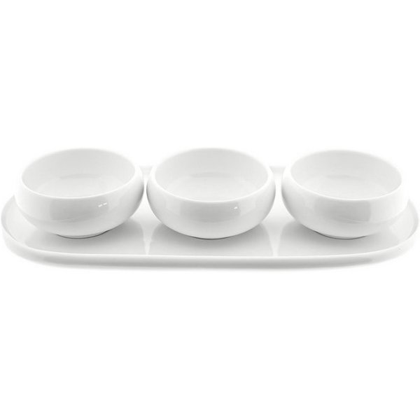 Almina Snackschale Set Belicia Servierteller mit 3 Schalen, (4-tlg)