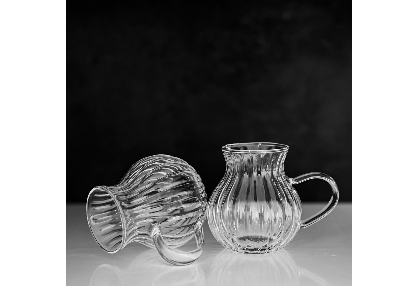Almina Teeglas Luana La Manila, 6-tlg., Glas, 6-teiliges Gläser-Set mit Henkel, 220 ml – Bild 4 von 5