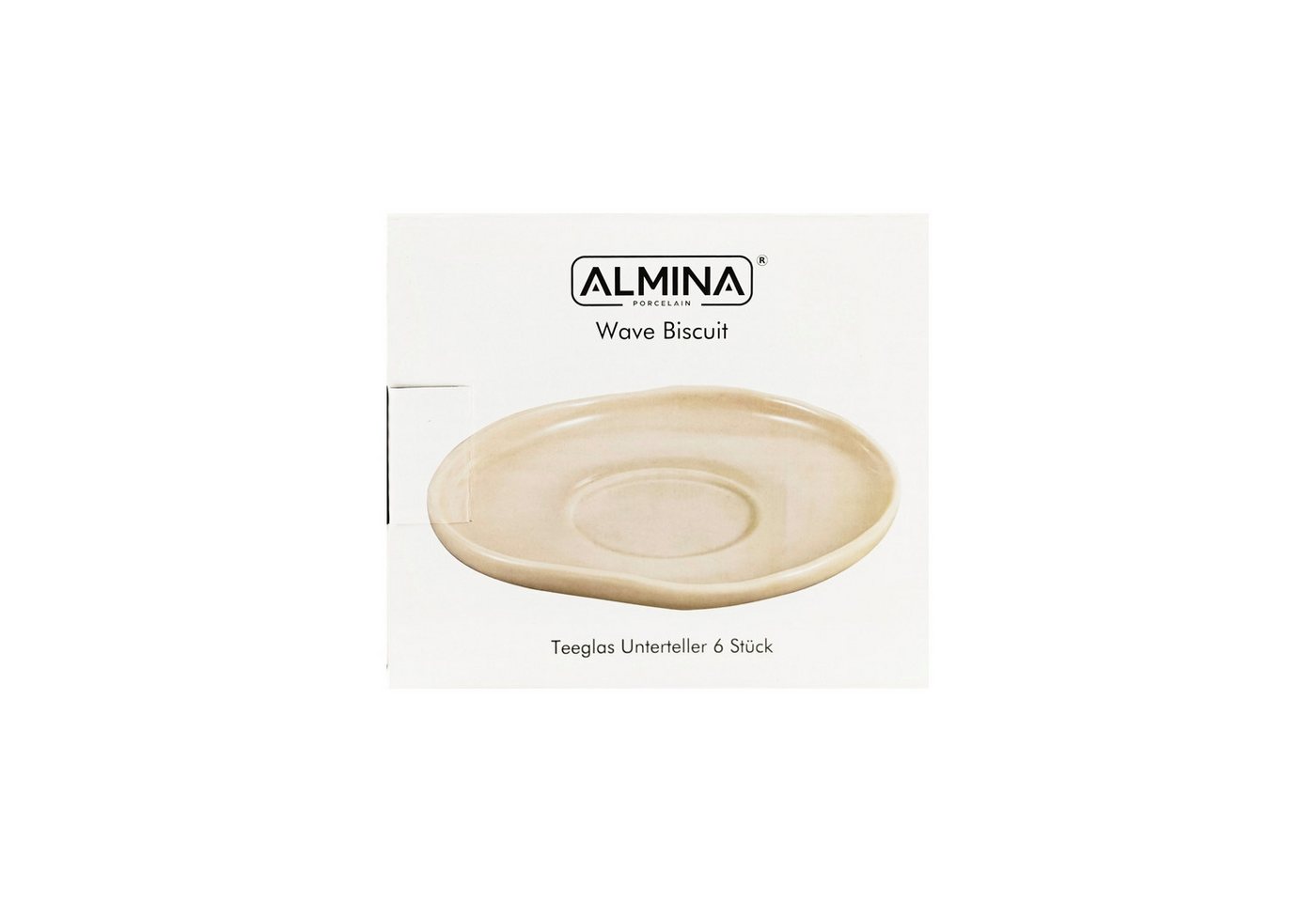 Almina Untertasse Wave Biscuit, (6 St), aus hochwertigem Porzellan, 12,5 x 1,5 cm – Bild 4 von 4