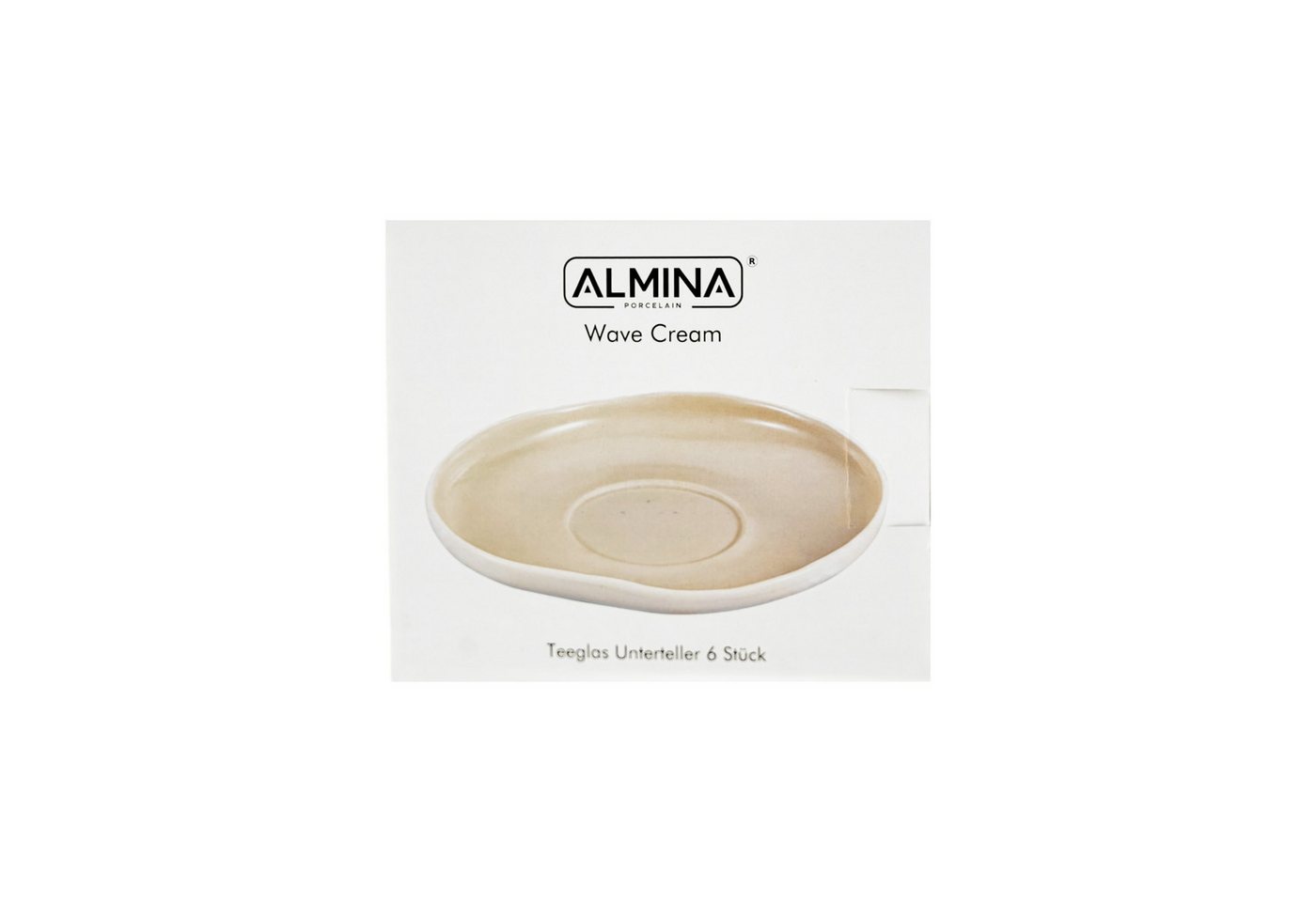 Almina Untertasse Wave Cream, (6 St), aus hochwertigem Porzellan, 12,5 x 1,5 cm – Bild 4 von 4