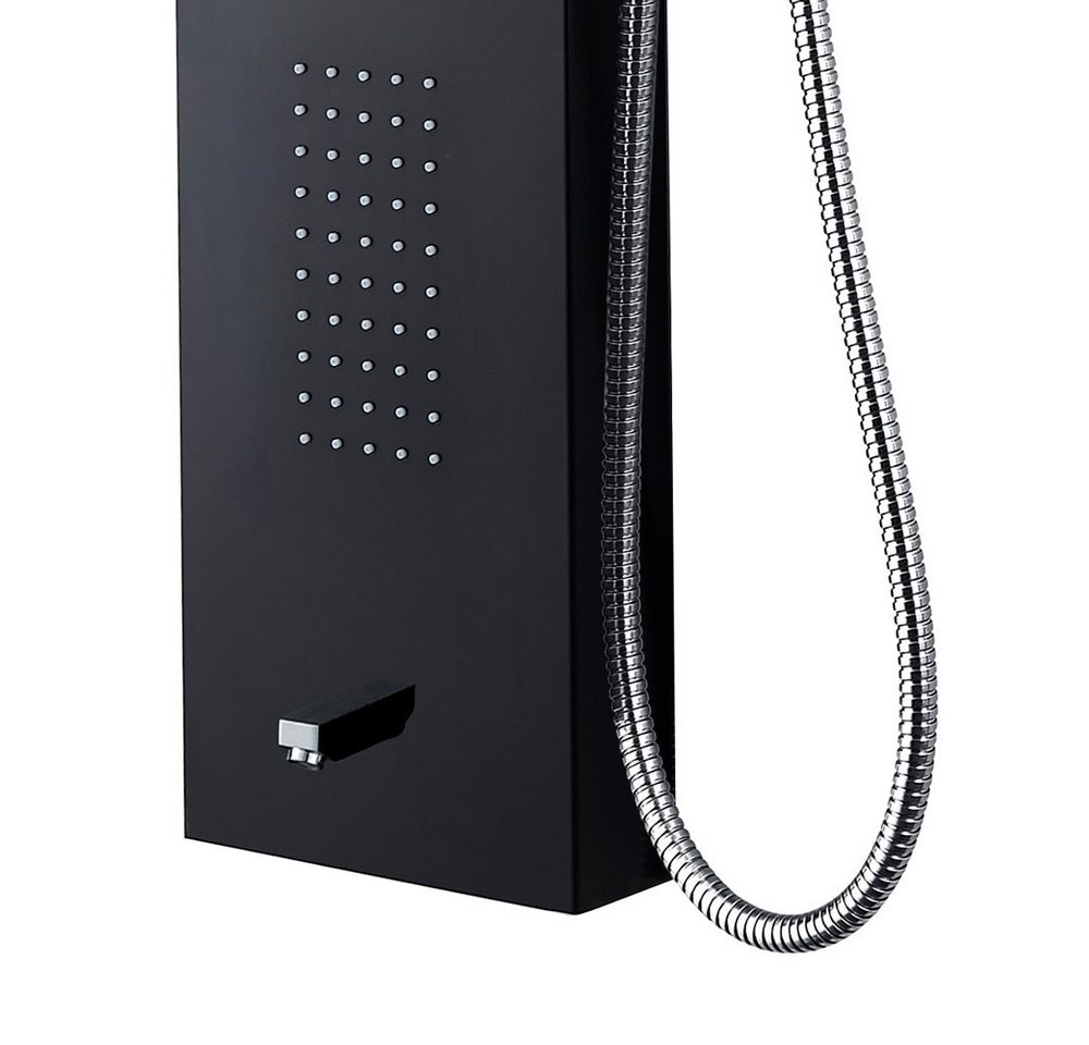 Aloni Duschsystem ZLZ102, Höhe 160 cm, set, 1 tlg., Wandhalter, Brauseschlauch, Armatur, Duschpaneel Duschsäule 5 Funktionen mit Thermostatventil schwarz – Bild 5 von 5