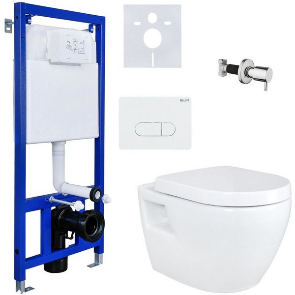 Aloni Tiefspül-WC B-AL5508Komplett, Hygienedusche/Taharet