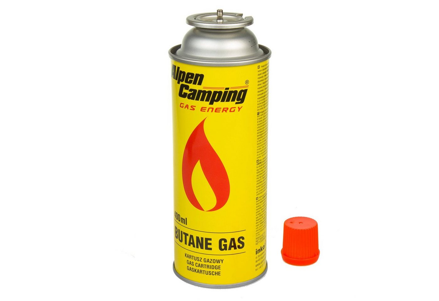 Alpen Camping Gaskartusche IK004, 8 St., Isobutan Gaskartusche [400ml] Integriertes Sicherheitsventil – Bild 3 von 4