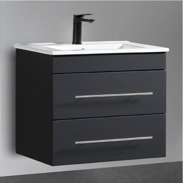 Alpenberger Badmöbel-Set Waschbecken mit Unterschrank - Waschbeckenunterschrank mit Schubladen, (Waschtisch mit Waschbecken 60cm breit, Waschbeckenschrank Hänge