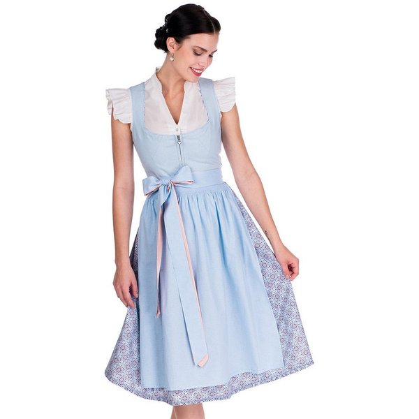 Alpenfee Tracht Dirndl Midi Dirndl 2tlg. - EILIN - eisblau