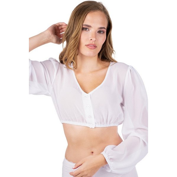 Alpenfee Tracht Dirndlbluse Dirndlbluse - FENJA CHIFFON - weiß