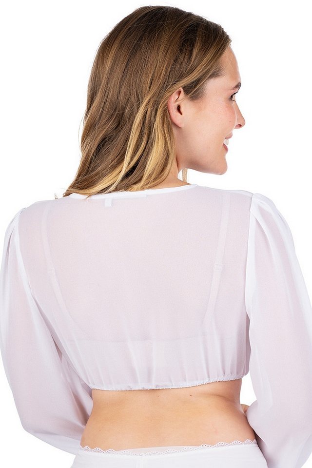 Alpenfee Tracht Dirndlbluse Dirndlbluse - FENJA CHIFFON - weiß – Bild 2 von 4