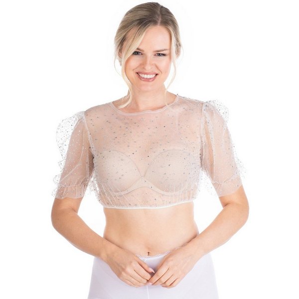 Alpenfee Tracht Dirndlbluse Dirndlbluse - LOTTI - weiß, rosa