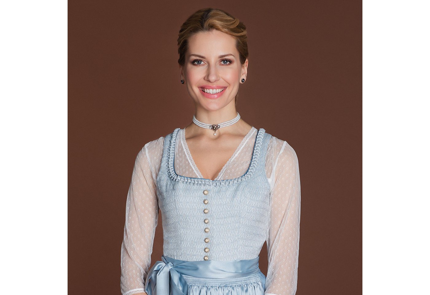 Alpenflüstern Collier Trachten-Perlen-Kropfkette Hedwig (creme-weiß), - nostalgische Trachtenkette Damen-Trachtenschmuck Dirndlkette – Bild 2 von 5