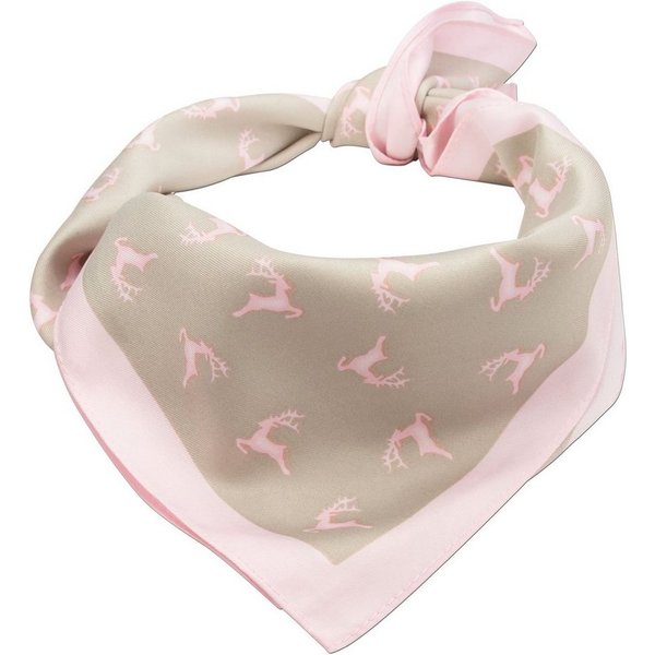 Alpenflüstern Nickituch Trachten-Nickituch Springende Hirsche (rosa-braun)