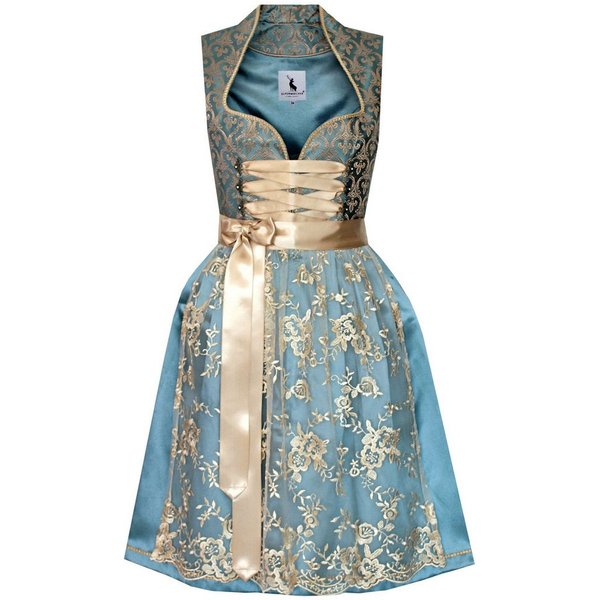 Alpenmärchen Dirndl Dirndl Ida in blau und creme - ALM917