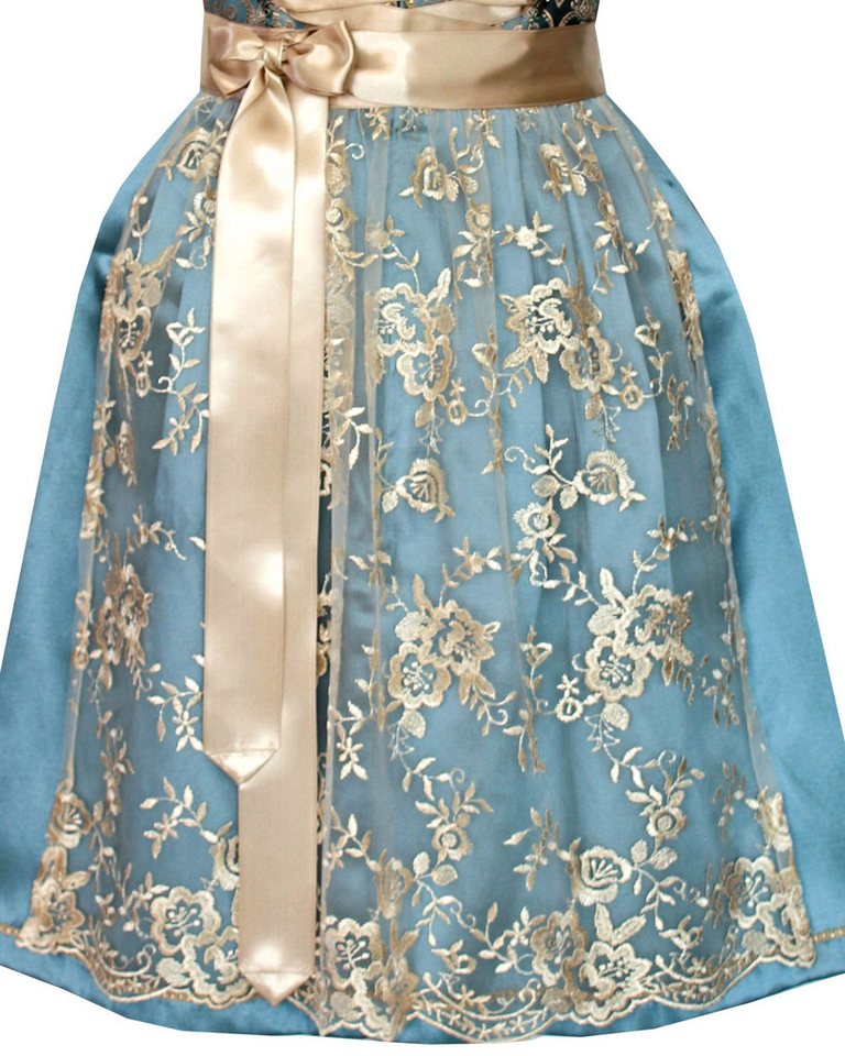 Alpenmärchen Dirndl Dirndl Ida in blau und creme - ALM917 – Bild 3 von 3