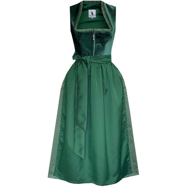 Alpenmärchen Dirndl Langes Dirndl Nolwenn in grün - ALM1072