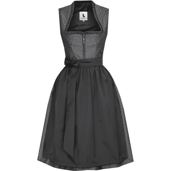 Alpenmärchen Dirndl Midi Dirndl Liane in anthrazit - ALM1058