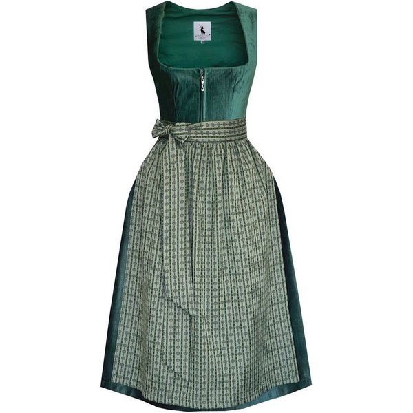 Alpenmärchen Dirndl Midi Dirndl Maelle in grün - ALM1071