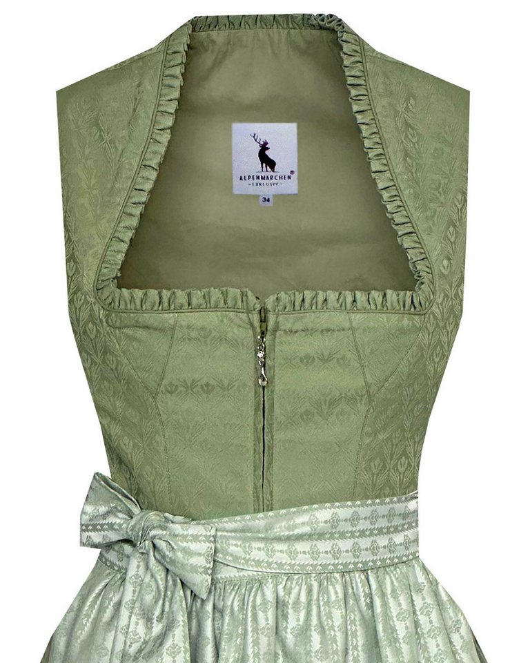 Alpenmärchen Dirndl Midi Dirndl Miranda in hellgrün - ALM1064 – Bild 4 von 5