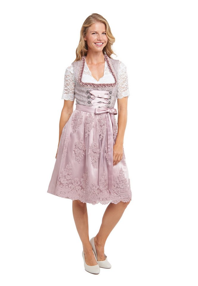 Alpenmärchen Dirndl Midi Dirndl Rosenblatt - ALM520 – Bild 5 von 5