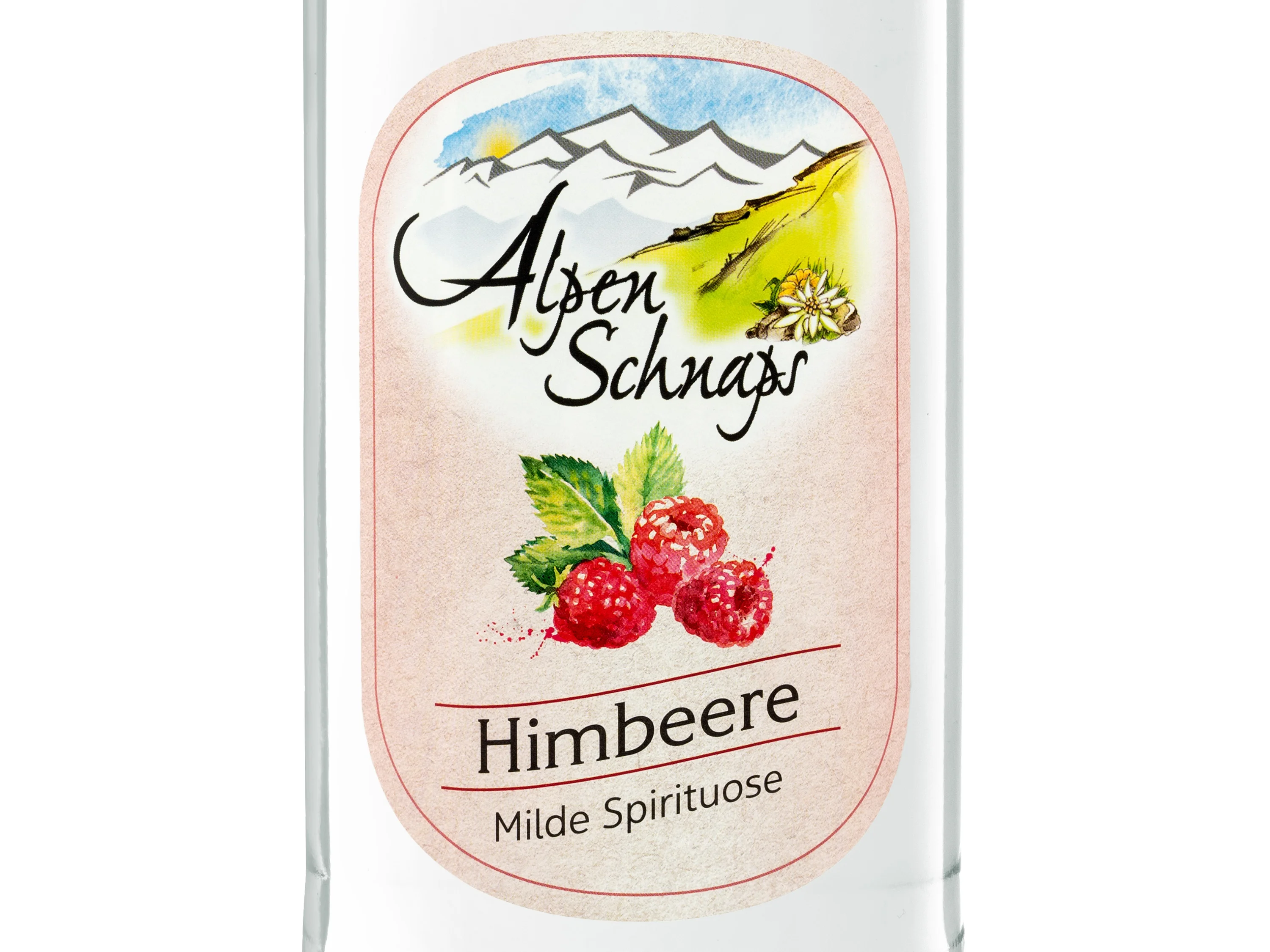 ALPENSCHNAPS Himbeere 35% Vol 1-l-Flasche – Bild 2 von 2