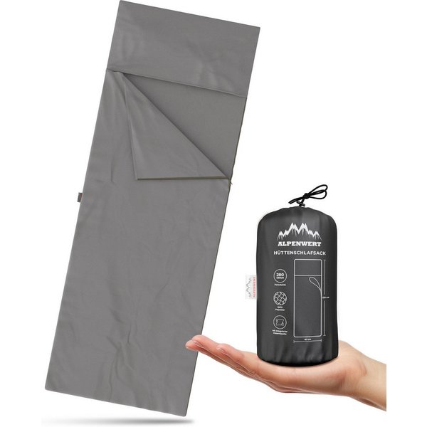 Alpenwert Schlafsackinlett Hüttenschlafsack Deckenschlafsack Schlafsack Inlett Sommerschlafsack, (220cm x80cm, 1-St., Hüttenschlafsack und Tasche), Hüttenschlaf