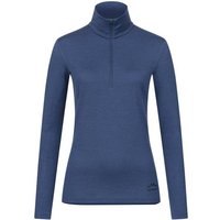ALPENWERT Zip Longsleeve Damen, Größe XS in Blau