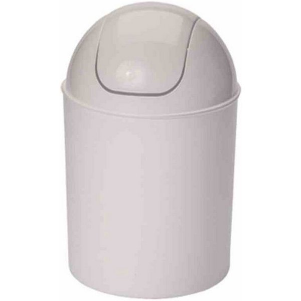 ALPFA Mülleimer Schwingdeckeleimer weiß, 7 l