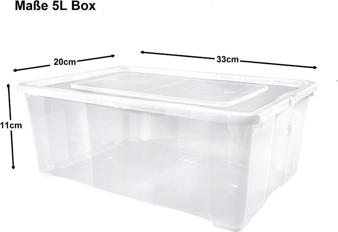 ALPFA Schuhbox 10 er Set je 5,0 Liter Klarsichtboxen Stapelboxen Kunststoffboxen (Spar-Set, 10 St., 10 Boxen + 10 Deckel), stapelbar / mit Lüftungsschlitzen – Bild 3 von 5