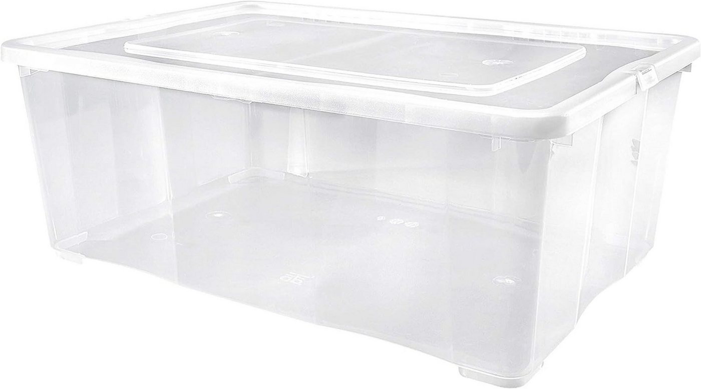 ALPFA Schuhbox 10 er Set je 5,0 Liter Klarsichtboxen Stapelboxen Kunststoffboxen (Spar-Set, 10 St., 10 Boxen + 10 Deckel), stapelbar / mit Lüftungsschlitzen – Bild 5 von 5