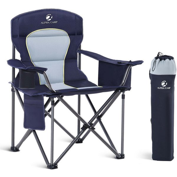 ALPHA CAMP Campingstuhl (Packung), Camping stuhl bis 200kg Klappstuhl Angelstuhl XXL mit Armlehnen