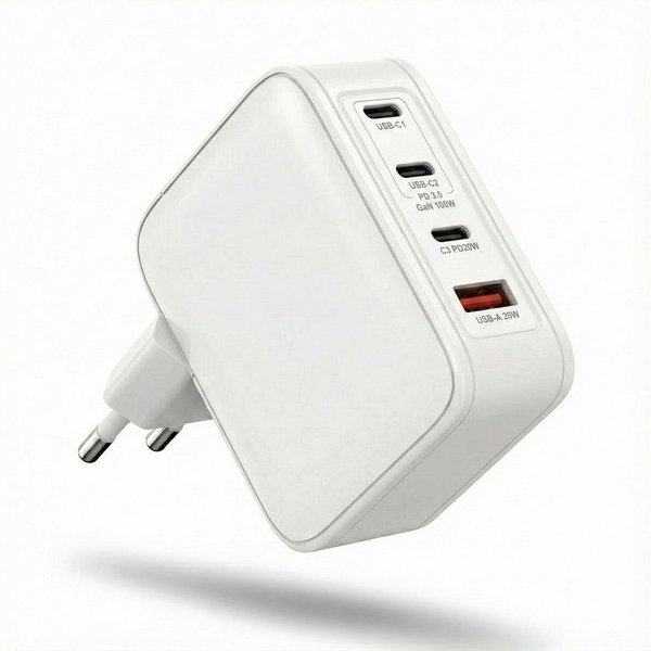 Alpha Electronics 120 Watt 4Port USB-C, USB-A Schnellladegerät Smartphone-Ladegerät (5000 mA, Spar-Set, 1-tlg., universelle Kompatibilität, Hochleistungs-Netzte