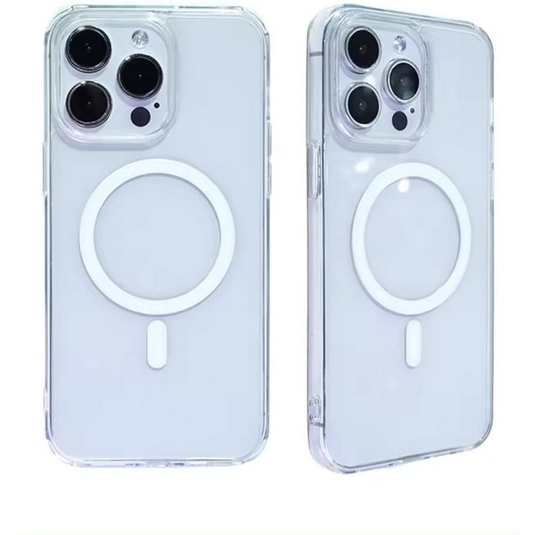 Alpha Electronics Handyhülle MagSafe Hülle für Apple iPhone 13 Pro Case transparent, wireless charging kompatibel, magntisch
