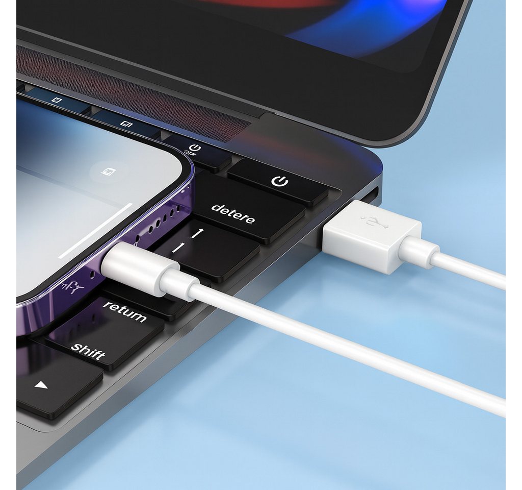 Alpha Electronics Ladekabel passt für iPhone 6 7 8 11 12 13 14 X Xs Xr Pro Max Plus Mini Smartphone-Kabel, USB Typ A, Lightning (200 cm), Datenübertragung, Hoch – Bild 3 von 5