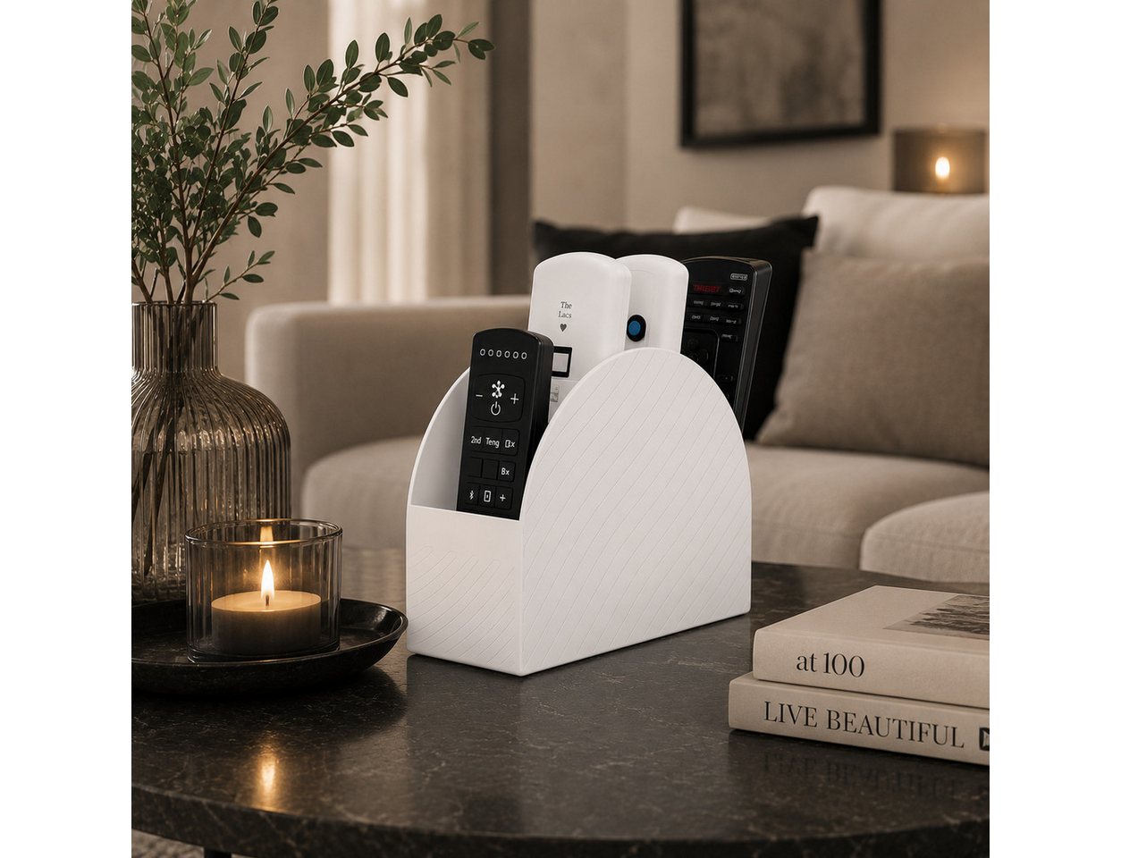 Alpha Electronics Organizer Fernbedienung Halter Moderner Remote Control Ständer (Sparangebot, 1 St., für Couchtisch & Sideboard), Elegante Aufbewahrung für Fer – Bild 3 von 4