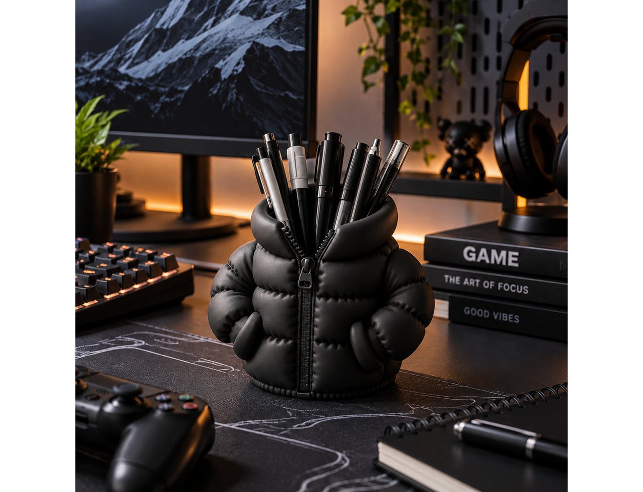 Alpha Electronics Organizer Stiftehalter im Pufferjacken Design Moderner Desk Organizer (Sparangebot, 1 St., für Schreibtisch & Büro), Dekoratives Home Office A – Bild 4 von 5