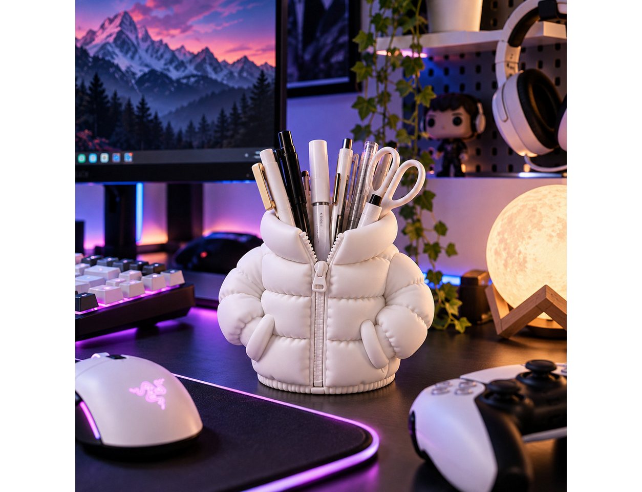 Alpha Electronics Organizer Stiftehalter im Pufferjacken Design Moderner Desk Organizer (Sparangebot, 1 St., für Schreibtisch & Büro), Dekoratives Home Office A – Bild 4 von 5