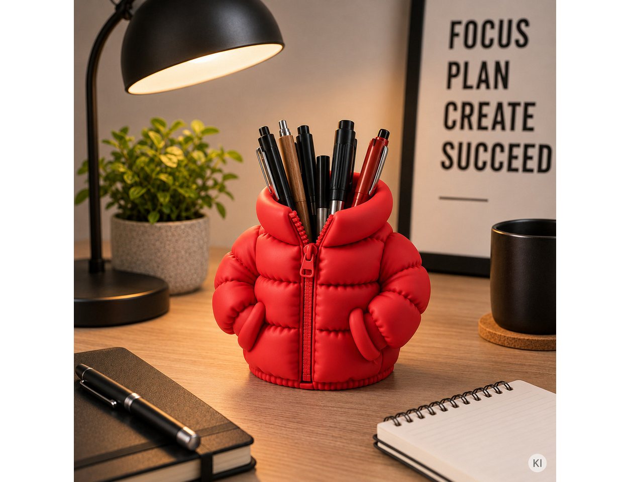 Alpha Electronics Organizer Stiftehalter im Pufferjacken Design Moderner Desk Organizer (Sparangebot, 1 St., für Schreibtisch & Büro), Dekoratives Home Office A – Bild 3 von 5