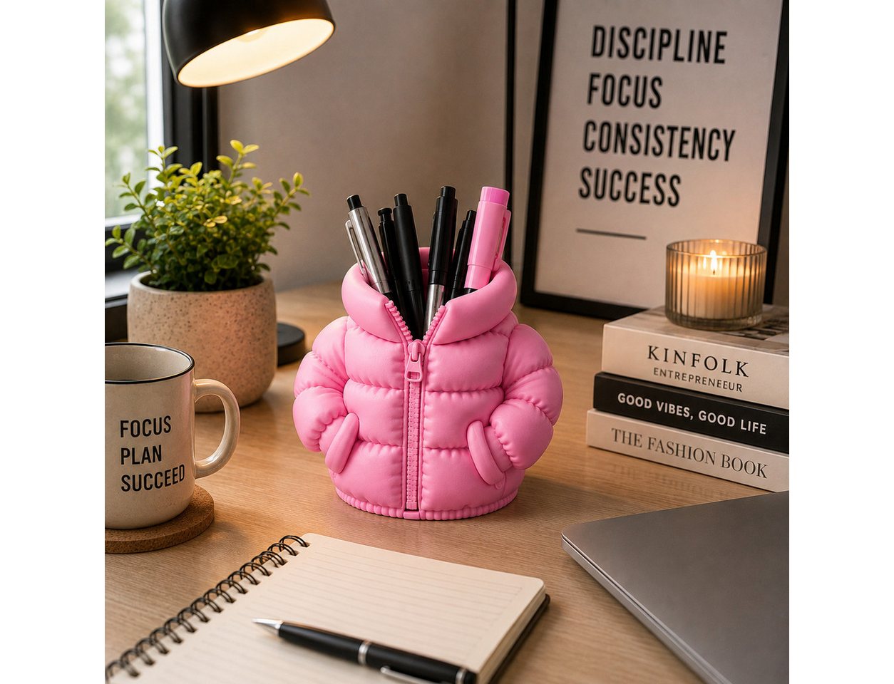 Alpha Electronics Organizer Stiftehalter im Pufferjacken Design Moderner Desk Organizer (Sparangebot, 1 St., für Schreibtisch & Büro), Dekoratives Home Office A – Bild 3 von 5