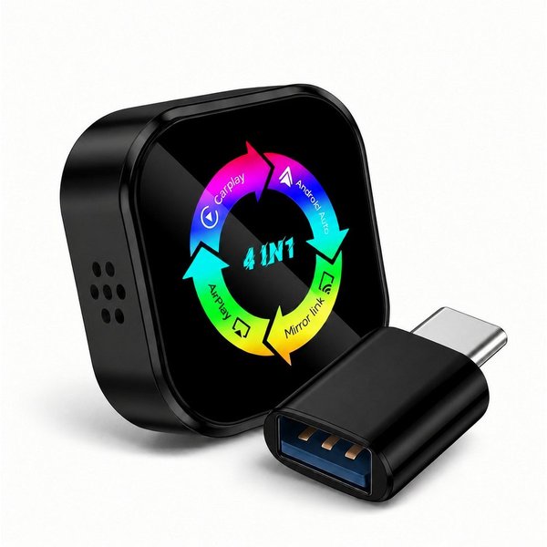 Alpha Electronics Wireless CarPlay und Android Auto Adapter USB Typ C zu USB Typ A, 0 cm, Plug & Play Sprachsteuerung, Screen Mirroring Funktion