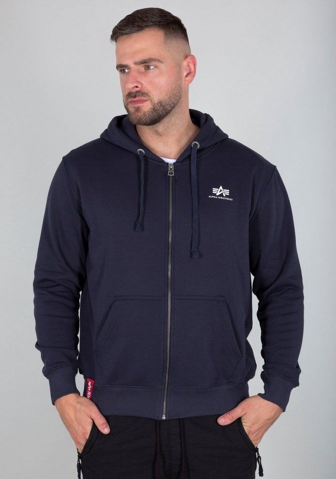Alpha Industries Kapuzensweatjacke Basic Zip Hoody SL Baumwollmischung, regular fit – Bild 3 von 5