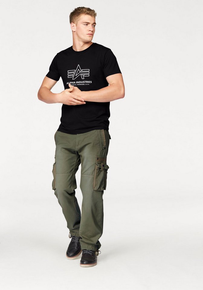 Alpha Industries Rundhalsshirt Logo Print T Baumwolle, regular fit – Bild 4 von 5