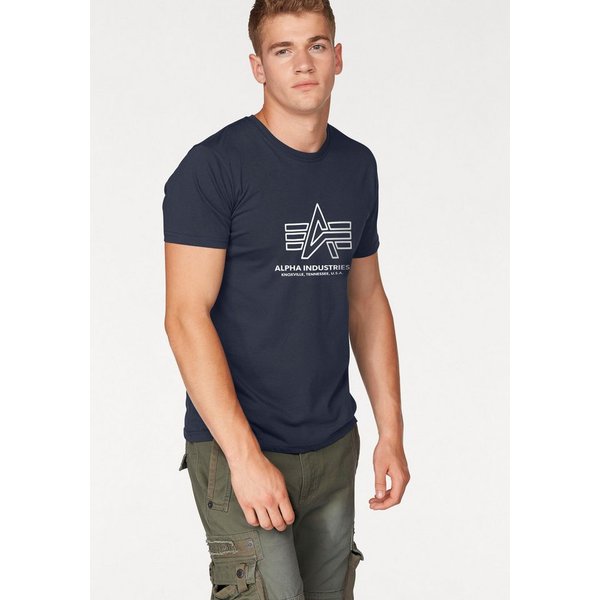 Alpha Industries Rundhalsshirt Logo Print T Baumwolle, regular fit