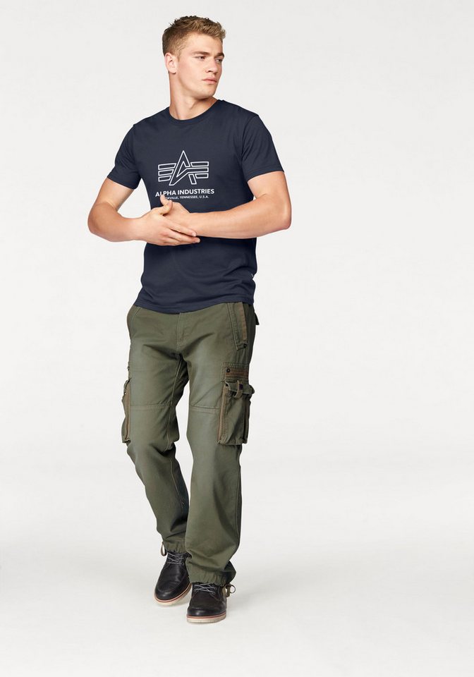 Alpha Industries Rundhalsshirt Logo Print T Baumwolle, regular fit – Bild 4 von 5