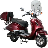 ALPHA MOTORS Motorroller Retro Firenze Limited 50 ccm EURO 5 (Weinrot, 25 km/h)