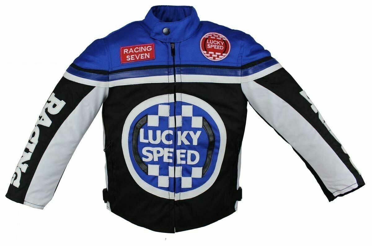 Alpha Speeds Bikerjacke - Kinder Lucky Speed Racing-/Freizeit – Kinderjacke in Blau Atmungsaktiv & Wasserabweisend & Ideales Geschenk für Ihr Kind – Bild 2 von 4