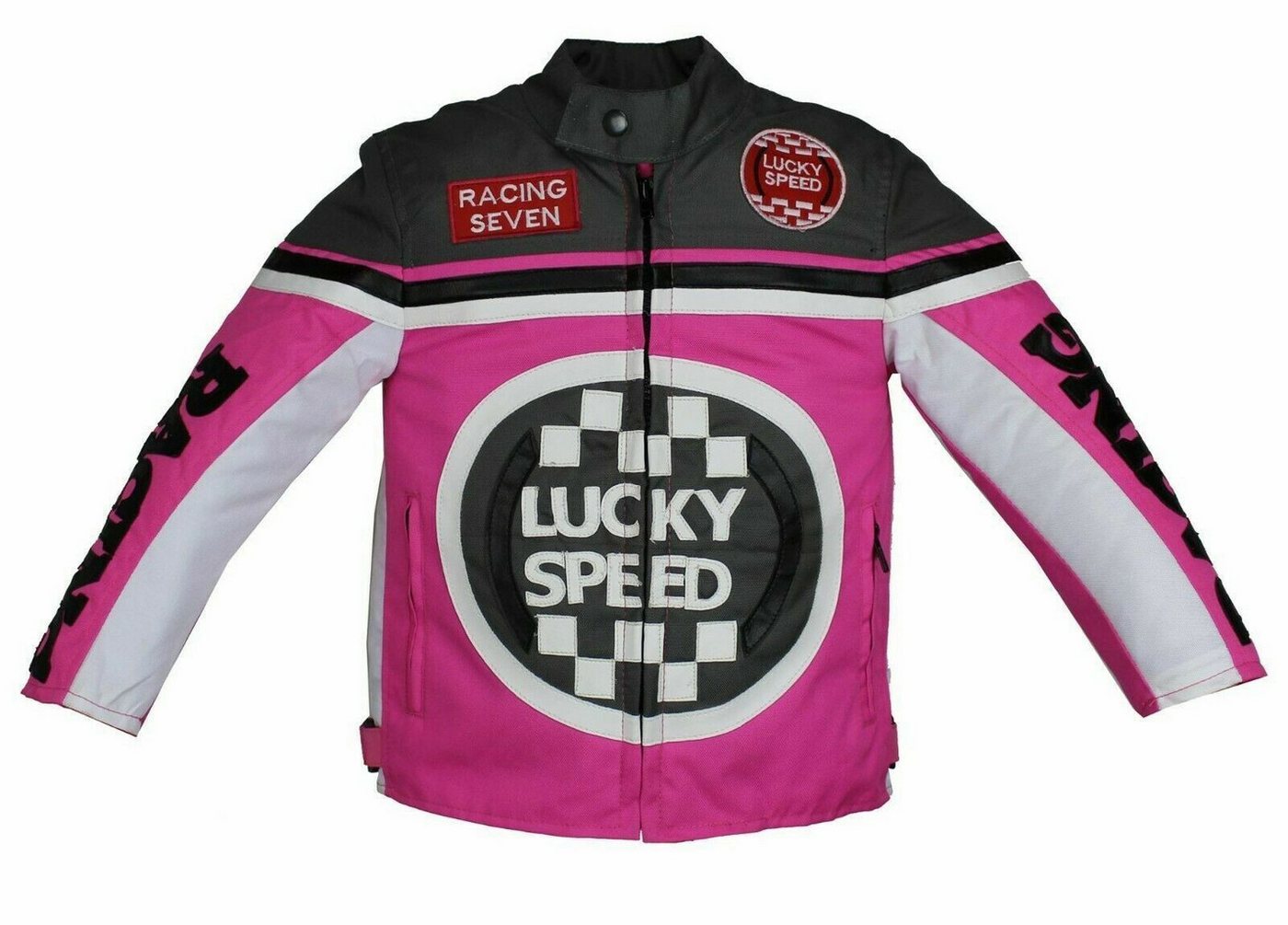 Alpha Speeds Bikerjacke - Kinder Lucky Speed Racing-/Freizeit – Kinderjacke in Pink Atmungsaktiv & Wasserabweisend & Ideales Geschenk für Ihr Kind – Bild 2 von 4
