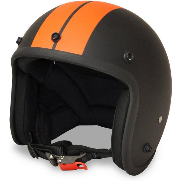Alpha Speeds Motorradhelm ATELIER — Classic Racer, Jet-Helm • Fiberglas • Matt Schwarz, nur ca. 800 g, inkl. herausnehmbare Wangenpolster, Slim & Smart Fit